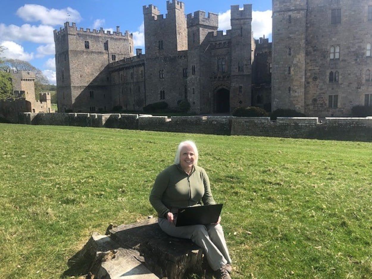 Raby Castle’s curator, Julie Biddlecombe-Brown, demonstrates the agility of remote working